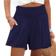 thumbnail image 1 of Pantalones cortos de verano, pantalones cortos de verano para mujer, pantalones cortos casuales con bolsillos, pantalones cortos fruncidos, durabilidad probada en el tiempo, 1 of 6