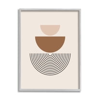 Stupell Industries Beige Boho Geometric Abstract Painting Gray Framed Art Print Wall Art, 11 x 14
