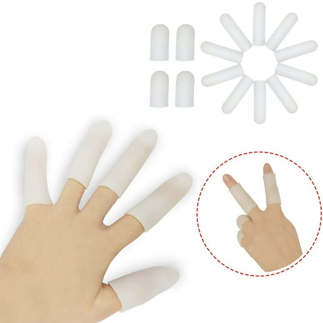 2PCS Soft Reusable Gel Finger Cots Little Toe Tube Protectors for Protect Skin