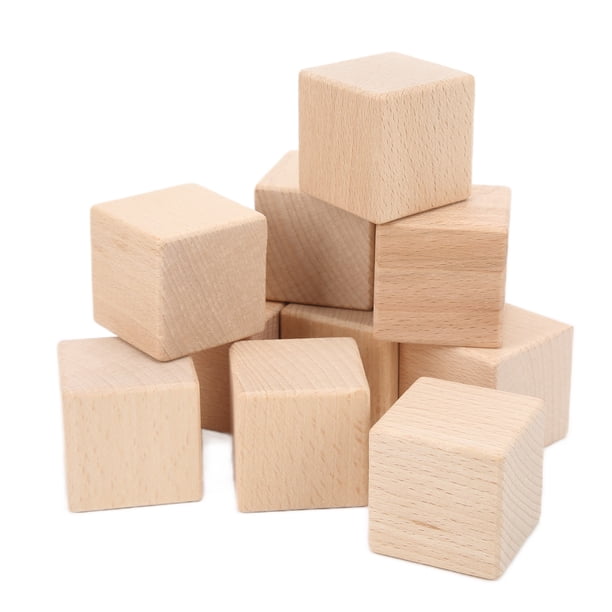 Bloques De Madera Sin Terminar, Superficie Lisa De Tamaño Uniforme, Sin Lijado, Cubos De Madera Pequeños E Interesantes Para La Decoración Del Hogar Para Manualidades ANGGREK Natural Wood Blocks