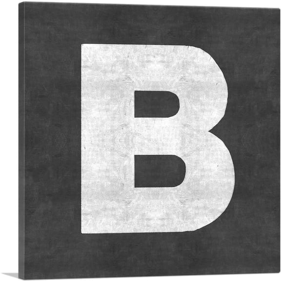 ARTCANVAS Chalkboard Alphabet Letter B Canvas Art Print - Size: 26" x 26" (1.50" Deep)