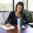 thumbnail image 4 of 20oz Blue Gold Marble Pattern Skinny Tumblers Stainless Steel Tumbler with Lid and Straw,Vacuum Insulated Double Wall Travel Tumbler Cups with Cleaning Brush for Coffee,Tea, 4 of 6