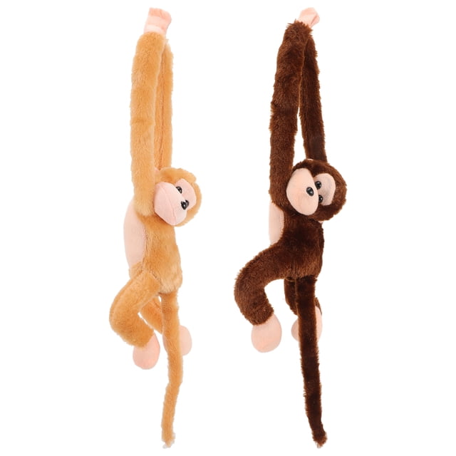 2 Monos de Peluche Colgantes, Adornos de Brazos Largos