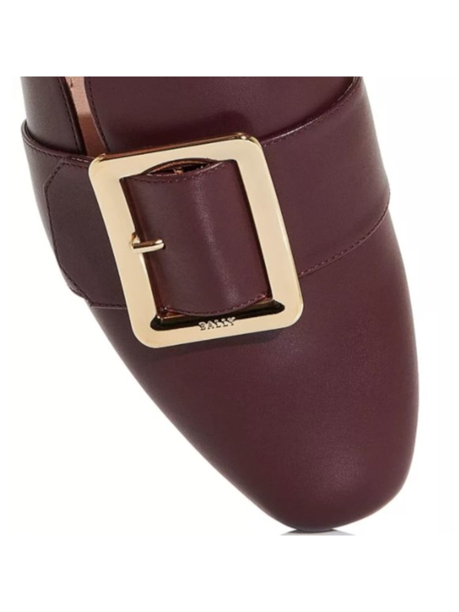BALLY Womens Burgundy Buckle Accent Janesse Square Toe Block
