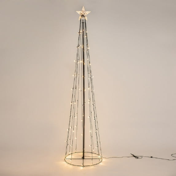 8 ft. Lighted LED String Light Cone Tree with 130 LEDs