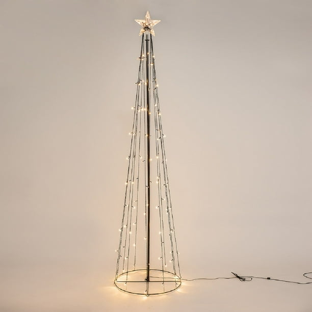 8 ft. Lighted LED String Light Cone Tree with 130 LEDs