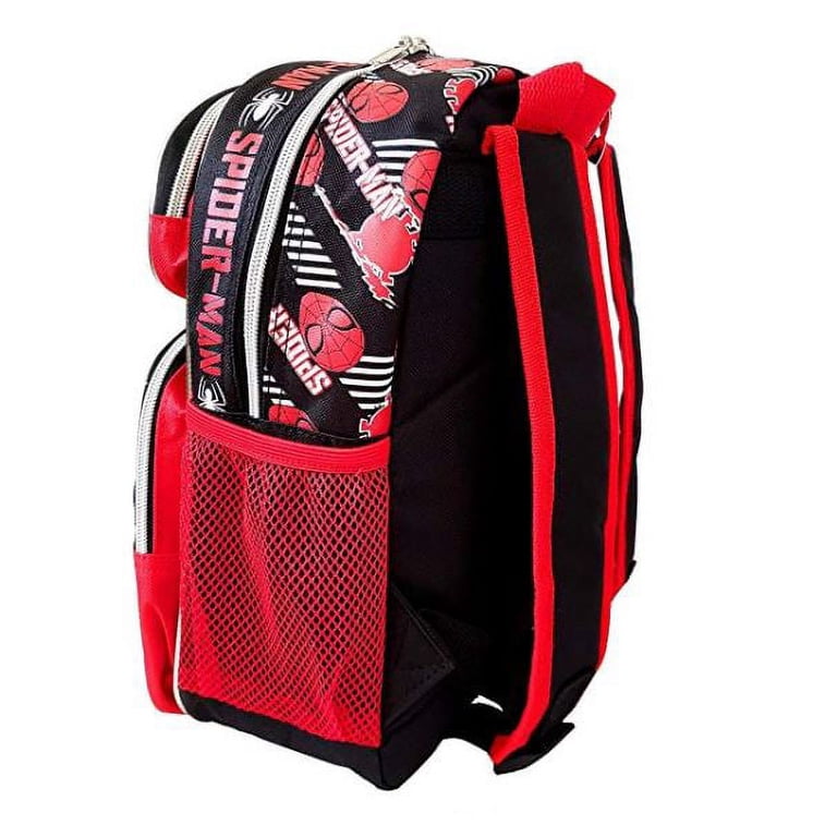 Marvel Spider-Man Drawstring Backpack - 15 X 10.5 Inch Heavy Duty Nylon Tote Bag (Blue, Red, Or Black)