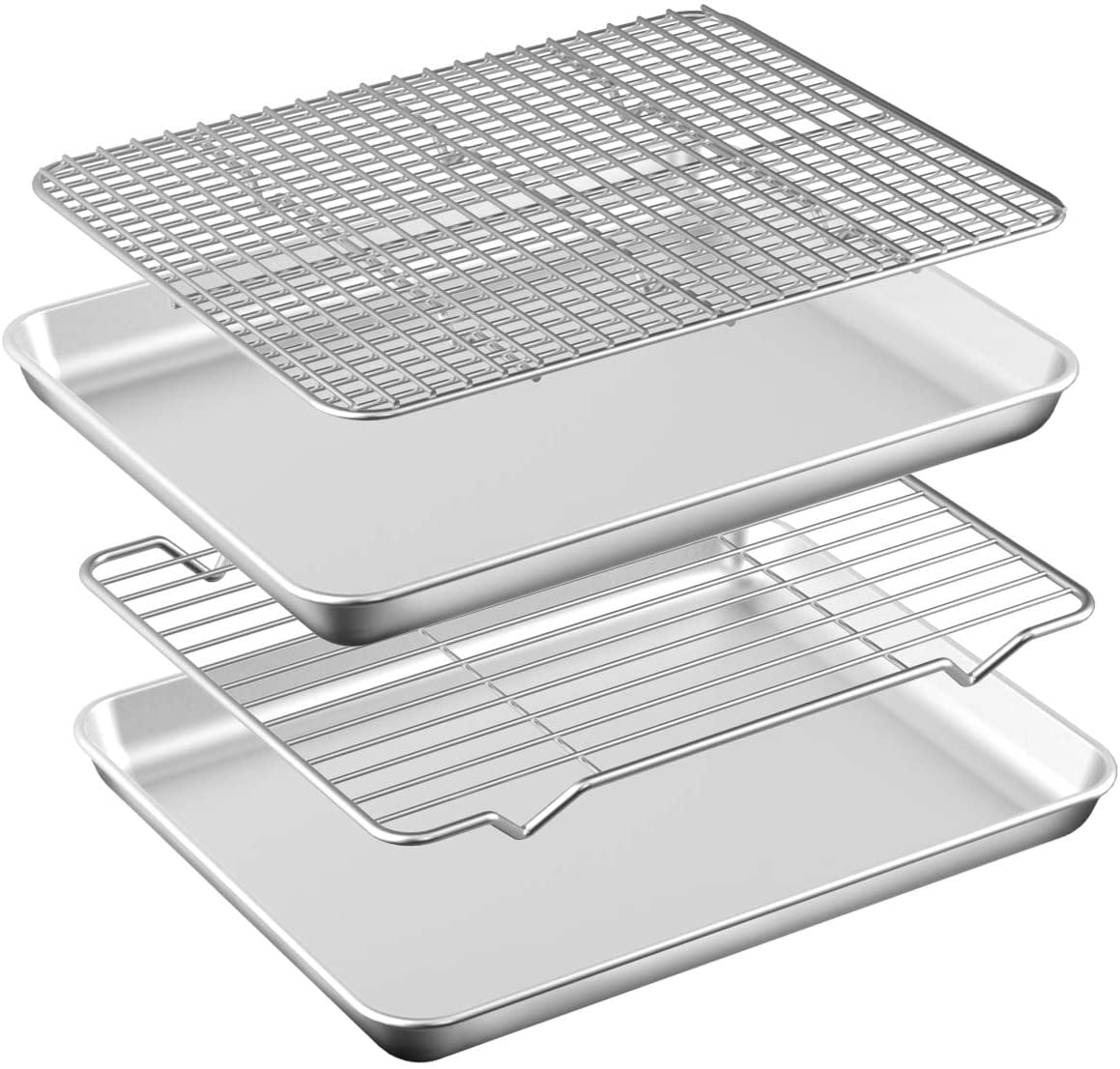 Stainless Steel Non-Stick Cookie Sheet with Rack Set