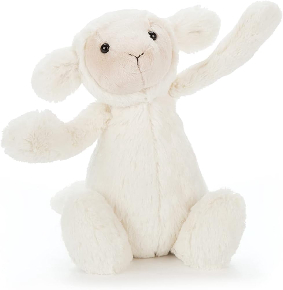Jellycat Bashful Lamb Stuffed Animal, Medium 12 inches - Lamb and Sheep Plush Toy - Classic Children's Gift