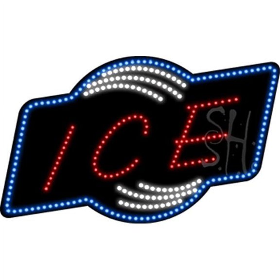 Ice Animated LED Sign, 18 x 30 x 1 in.