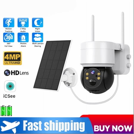 4MP Wifi Solar Camera Outdoor Wireless Scurity Home CCTV Waterproof Night Vision PTZ IP Monitor with Solar Panel Support ICSEE