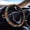 Colorful Hippie Floral Brown, variant on COEQINE Colorful Paw Bone Splatter Auto Steering Wheel Cover Universal 15 Inch Diameter Non-slip Comfortable Car Steering Wheel Protector for All Seasons