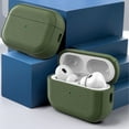 thumbnail image 4 of ELEHOLD Case for Airpods Pro 2nd Gen (2022),Compatible with MagSafe Premium Leather Shockproof Protective Case with Ring Buckle for Airpods Pro 2nd Gen (2022),Armygreen, 4 of 7