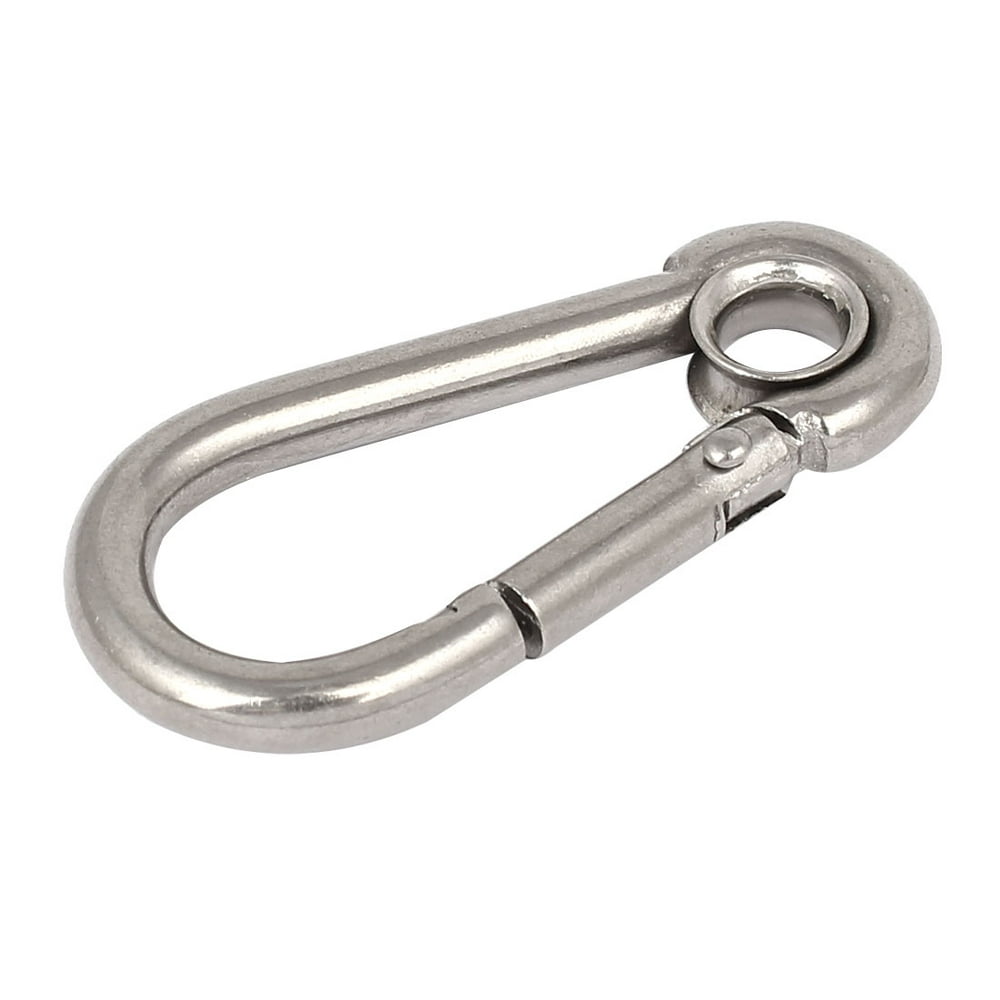 2" Length 304 Stainless Steel Carabiner Spring Snap Clip Hook Keychain