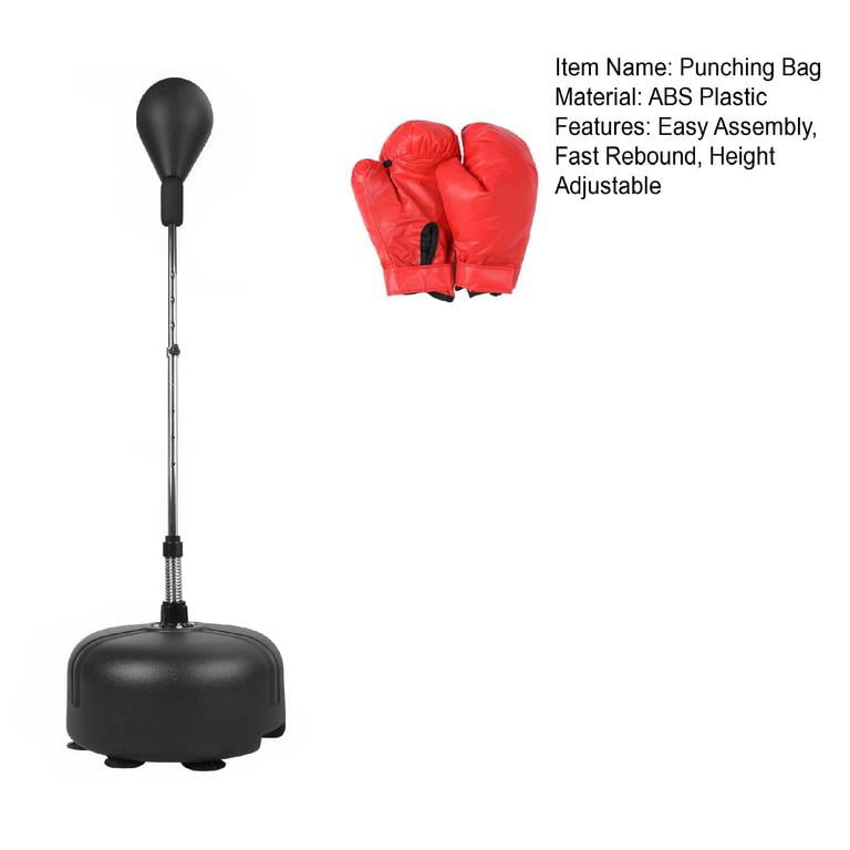 Speed Punching Bag with Stand for Adults with Gloves, Fast Rebound Spring, Stable Suction Base Fillable, Thickened Steel ABS Plastic, Durable EVA Foam Ball, Training Stress Relief Fitness