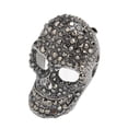 thumbnail image 2 of Broche de calavera vintage con diamantes de imitación, broche de cabeza de calavera sin níquel brillante, accesorio negro, 2 of 14