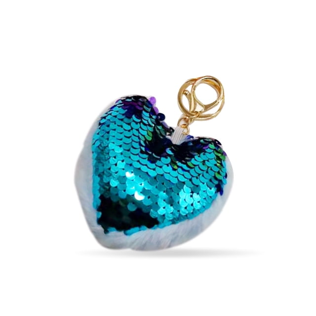 Cateissary LLavero de corazón para mujer, accesorio de joyería DIY exquisito, colgante de llavero, bolsa de decoración, accesorios, llavero de Decoración del hogar Azul