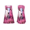 thumbnail image 7 of Lsque Flower Field Cow Pattern Summer Dresses for Women – Sleeveless T-Shirt Swing Sundress, Perfect for the Beach and Casual Days, 7 of 7