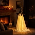 thumbnail image 4 of Halloween Ghost Decorations, 59.06 Inch Light Up Standing Ghost Lamp with Witch Hat, Spooky Halloween Indoor Porch Party Decor, 4 of 6