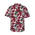 thumbnail image 3 of Balery Rose Flowers Print Men's Hawaiian Shirts Short Sleeve Beach Shirt Relaxed Fit Vacation Button Down Shirts-XX-Large, 3 of 9