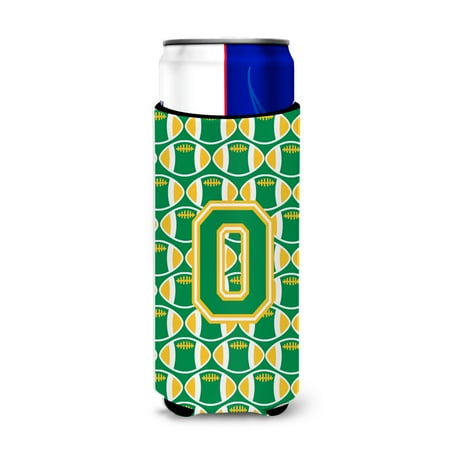 

Carolines Treasures CJ1069-OMUK Letter O Football Green and Gold Ultra Beverage Insulators for slim cans Slim Can