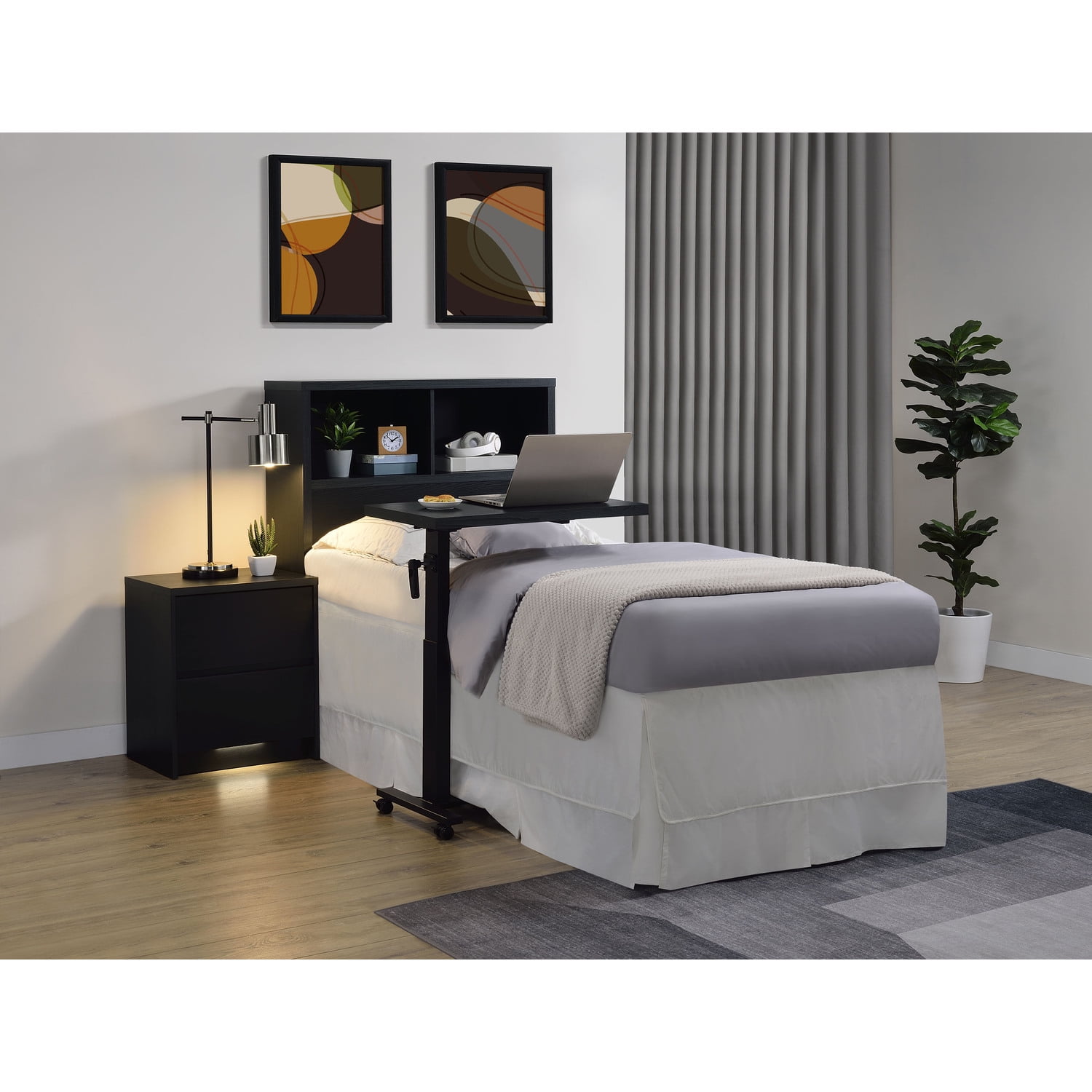 Westpark 49-inch Twin Bookcase Headboard Black