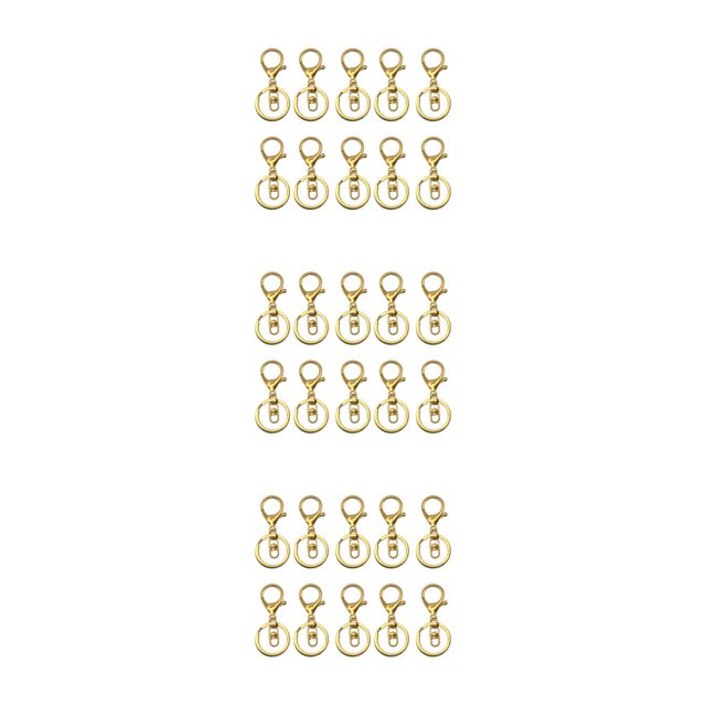 ZheElen 10pack/lot Metal Key Chain Snap Hooks - Accessories For Personalized Keychain Is Low gold 3Set
