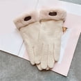 thumbnail image 5 of Winter Gloves Women Warm Winter Fashion Must Haves Fleece Lined Faux Beige Gloves, 5 of 5