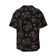 thumbnail image 2 of Xecao offers the Colorful Game Controller for Men's Casual Short-sleeved Shirt, a button-up collared shirt with a pocket, perfect for beach vacations and yacht travel in the Large size., 2 of 7
