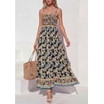 thumbnail image 3 of PRETTYGARDEN Womens Floral Maxi Dress Boho Casual Summer Spaghetti Strap Smocked Sleeveless Flowy Beach Vacation Dresses, 3 of 10