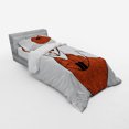 thumbnail image 3 of Fox Duvet Cover Set, Cartoon Young Animal Character Spiral Patterns Friendly Charming, Bedding Set with Shams and Fitted Sheet, 3 Sizes, by Ambesonne, 3 of 3