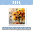 thumbnail image 2 of 10 Inch Wall Clock Battery Operated Square Clock for Office, Kitchen, Outdoor, Living Room,Bouquet of Yellow Sunflowers and Rose Creative, 2 of 4