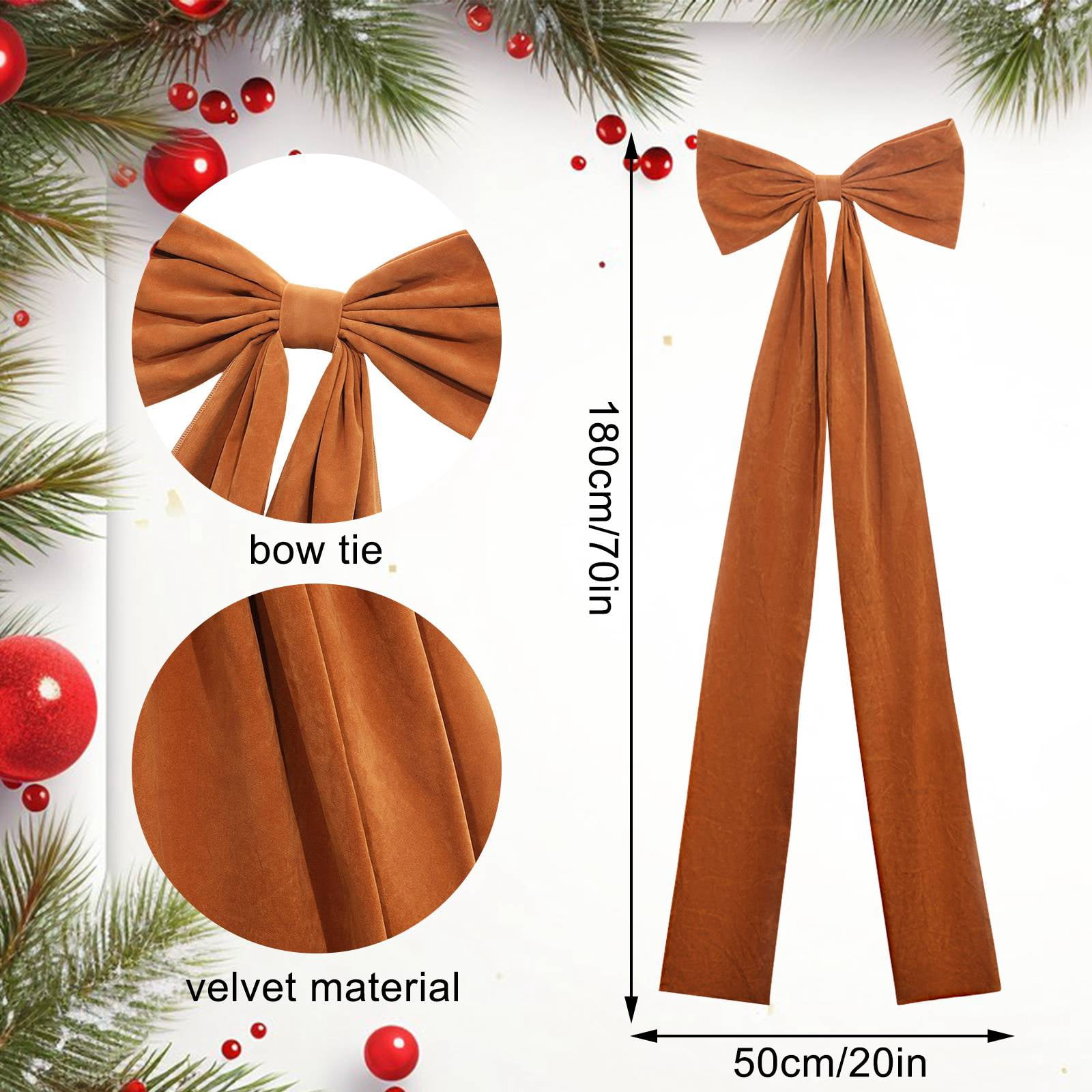 Christmas Tree Topper Bow - 20 x 70" Extra Large Velvet Bows with Long Streamers for Xmas Tree, Wreath, Wall, Holiday Home Decor, Wedding & Party Supplies