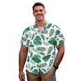 thumbnail image 3 of Garronmavis Palm Leaf Couples' Outfits Button-Down Shirt for Men Lightweight Hawaiian Blouse Tops and Womens Short Sleeve Dress Summer Flowy Beach Dresses Size 2XL with Pocket, 3 of 7