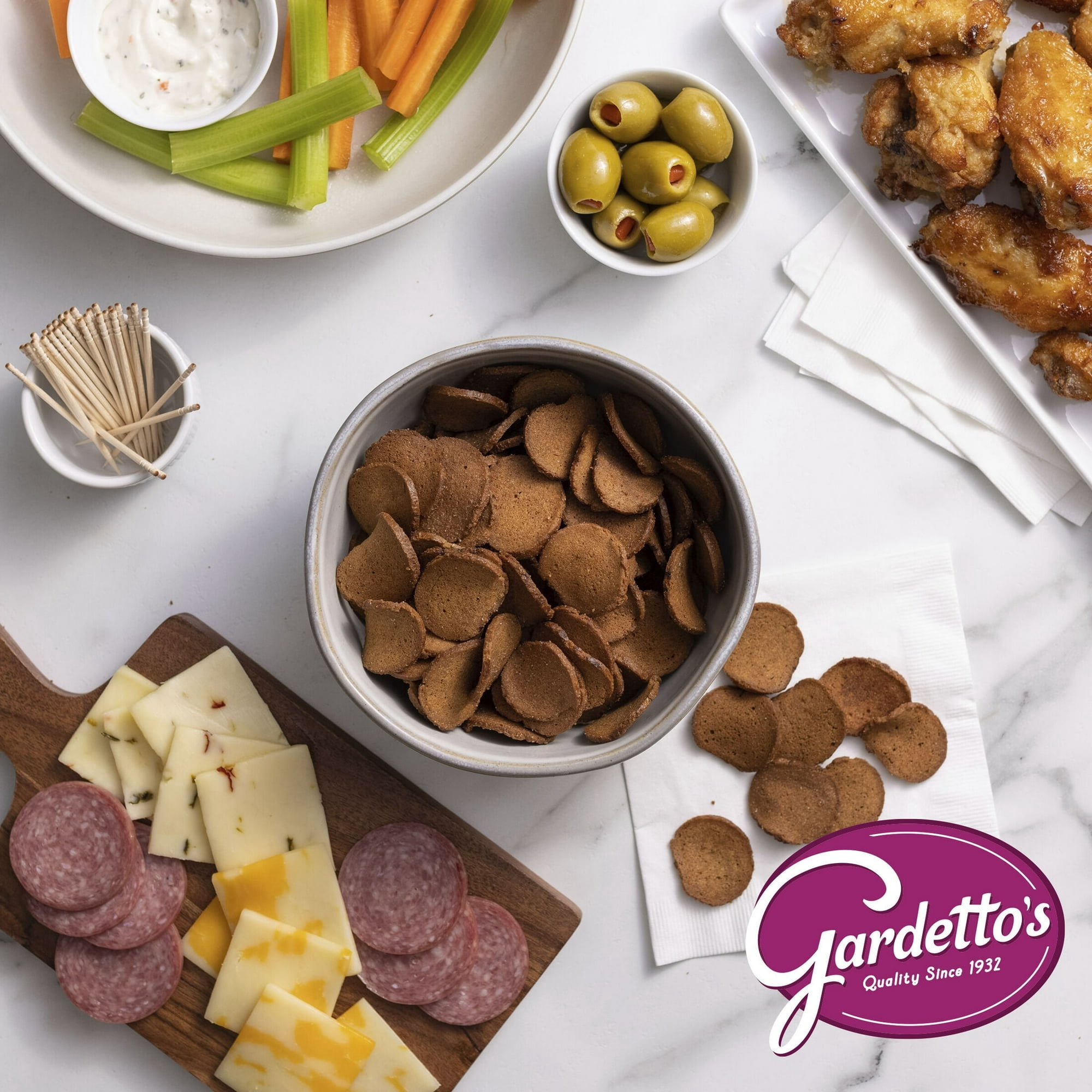 3 Pack Of Gardetto’s Special Request Garlic Rye Chips – 14 oz Snack Bag, Double-Roasted & Garlicky Crunch, With Olive Green Bowl By ValueNest