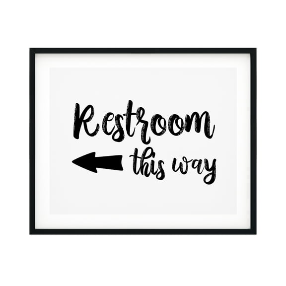 Designs ByLITA Restrooms This Way (Left Arrow) 11 x 14 UNFRAMED Print Business & Events Decor Wall Art