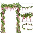 thumbnail image 7 of ZenCart 200CM Artificial Wisteria Flower Garland Realistic Home Wedding Garden Indoor Outdoor Wall Hanging Faux Climbing Floral Greenery Drooping Ivy Decoration, 7 of 7