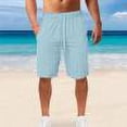 thumbnail image 5 of YOTMKGDO Straight-Leg Short Casual Solid Shorts for Men, Sky Blue 2XL, 5 of 6