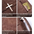 thumbnail image 4 of Funda para Biblia HFLZBRO de Cuero Vegano con Bolsillo para Teléfono Marrón, 4 of 6
