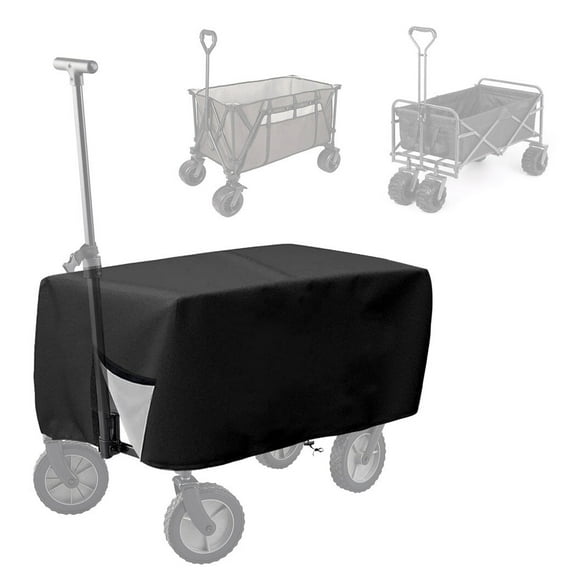 Outdoor Folding Wagon Cover, 420D Oxford Cloth Protective Cover, Waterproof Garden Wagon Cart Cover, Heavy-Duty Dust-proof Cover for Collapsible Wagon Carts
