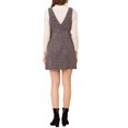 thumbnail image 3 of Allegra K Women's Button V Neck Plaid Tweed High Waist Office Overall Dress, 3 of 6