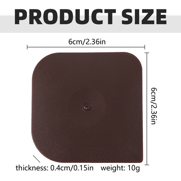 Single Brown Non Scratch Kitchen Scraper Multifunctional Plastic Cleaning Tool for Cookware and Dough Use-Brown