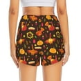 thumbnail image 4 of Goofa Thanksgiving Turkey Printed Women 2 in 1 Running Shorts,Quick Dry Athletic Workout Shorts,High Waisted Athletic Shorts with Liner Pockets-Small, 4 of 9