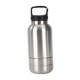 thumbnail image 2 of Botella de agua para perros aislada, con 2 tazones desmontables, contenedor de viaje de comida para perros a prueba de fugas multifuncional y portátil Plata, 2 of 10