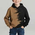 thumbnail image 2 of Eltusu Boys Winter Hoodies, Pullover Printed Casual Long Sleeve Warm Sweatshirts Brown Size 5-6 T, 2 of 5
