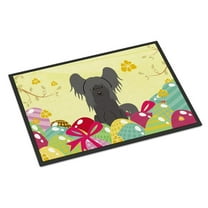 Carolines Treasures BB6112JMAT 24 x 36 in. Easter Eggs Chinese Crested Black Indoor or Outdoor Mat