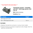 thumbnail image 2 of Turbocharger Actuator - Compatible with 2007 - 2009 Dodge Sprinter 2500 3.0L V6 2008, 2 of 2