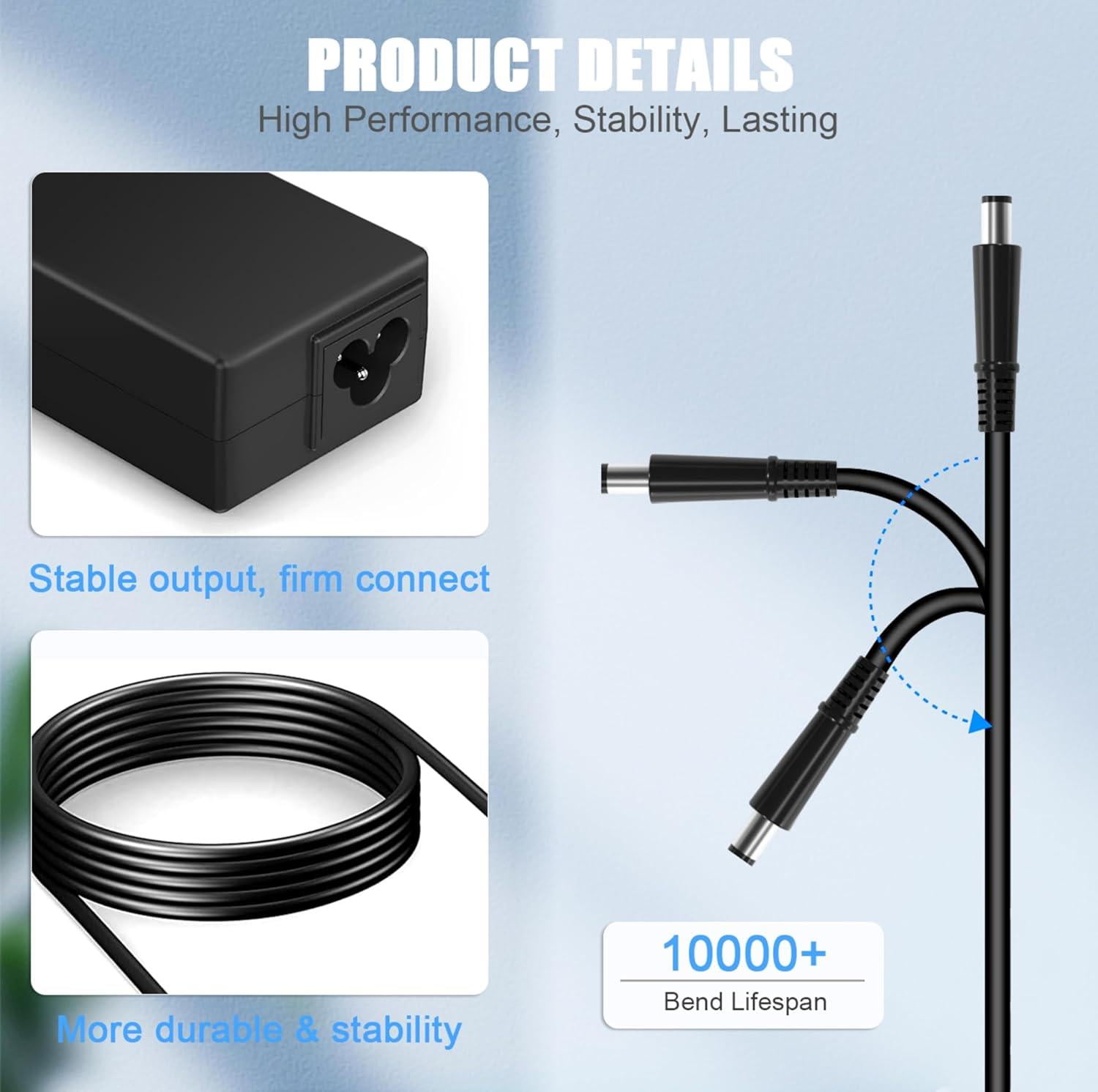 90W AC Adapter for HP Pavilion All-in-One Desktop 27" 24" 23" 22" 21" 20" 19" 18" 22-DD 24-CR 24-DP DF 27-CR 22-DD0224 24-CR0042 27-CR0082 24-dd0210 22-3010 19-2304 18-5110 Monitor Charger Power Cord