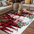 thumbnail image 2 of Fsddascl Red Plaid Snowman Christmas Outdoor Rug for Patio/Deck/Porch, Non-Slip Large Area Rug 6 x 9 Ft, Xmas Tree Snowflake Balls Indoor Outdoor Rugs Washable Area Rugs, Camping Rug Carpet Runner, 2 of 5