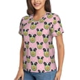 thumbnail image 5 of Yiaed Panda Avocado Print Women's T Shirt V-Neck Short Sleeve Shirt Casual Breathable Tee Summer Tops-Large, 5 of 5